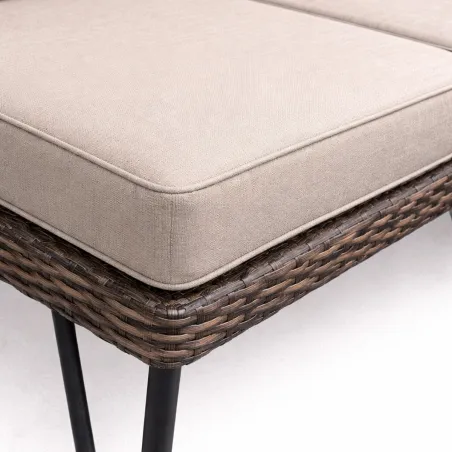 Ensemble Family - Canapé d'angle modulable 3 places + table basse en acier et polyester