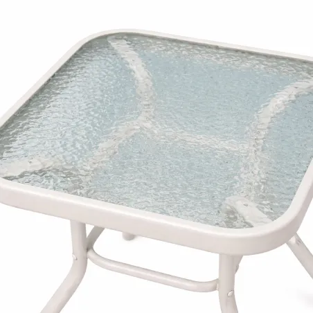 Ensemble Cosy 2 Fauteuils Pliants + Table Basse en Acier et Polyester