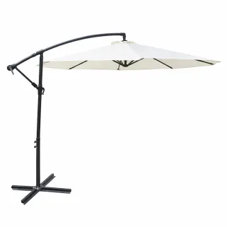 Parasol déporté Azur 3m - Toile polyester naturel résistante