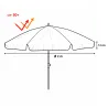Parasol de jardin inclinable Ø 2 m taupe - Toile polyester 180 g/m² - Protection UPF 30+