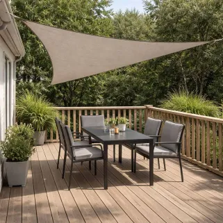 Toile d'ombrage triangulaire Taupe 3 x 3 x 3 m