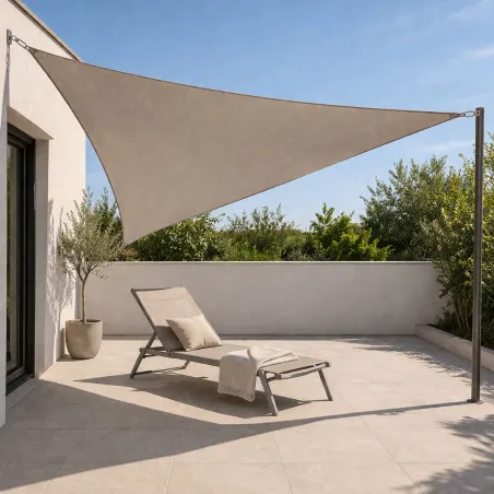 Toile d'ombrage triangulaire Taupe 3 x 3 x 3 m