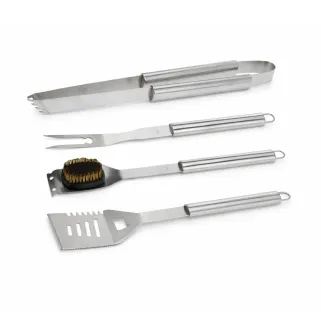 Mallette 4 ustensiles barbecue en acier inoxydable - Kit complet pour grillades