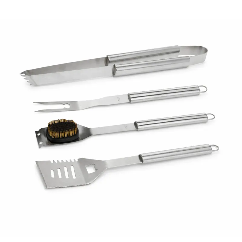 Mallette 4 ustensiles barbecue en acier inoxydable - Kit complet pour grillades