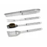 Mallette 4 ustensiles barbecue en acier inoxydable - Kit complet pour grillades