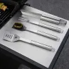Mallette 4 ustensiles barbecue en acier inoxydable - Kit complet pour grillades