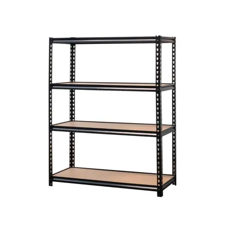 Étagère industrielle 4 niveaux 180x60x180 cm - Noire - Charge 60 kg/étagère