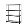 Étagère industrielle 4 niveaux 180x60x180 cm - Noire - Charge 60 kg/étagère