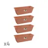 Lot de 4 Balconnières Elho® 70x16cm en terre cuite