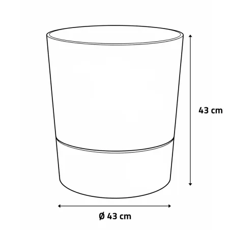 Pot plastique recyclé Ø 22 cm Hauteur 30 cm avec réservoir d’eau