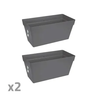 Lot de 2Jardinières 70 cm Elho® - Gris - Réservoir intégré