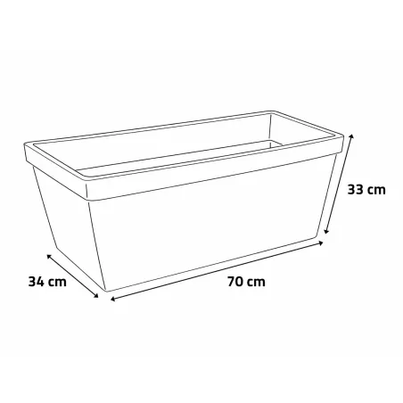 Jardinière avec roues Elio plastique 70 cm