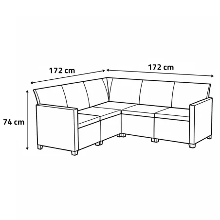 Ensemble mobilier de jardin Keter Claire 1 canapé + 1 table basse gris