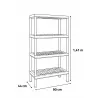 Étagère plastique 4 tablettes 90x44x141 cm - Charge 60 kg par niveau - Noire