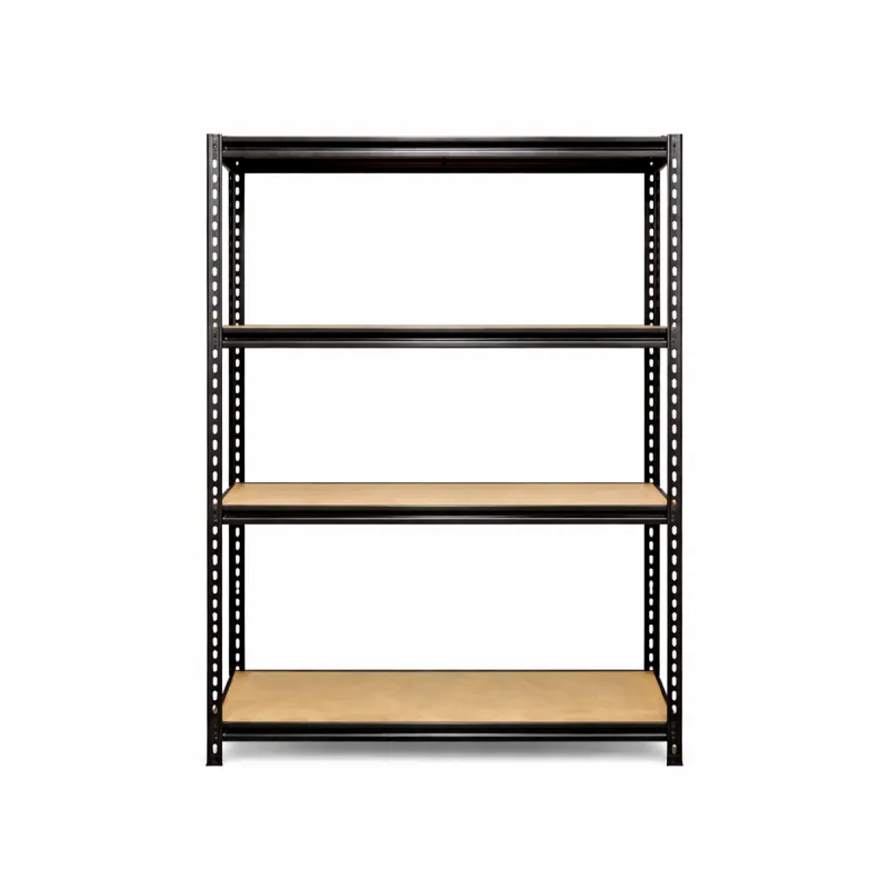 Étagère 4 niveaux noire 120x60x180cm - Charge 300kg par étagère - Acier & MDF