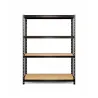 Étagère 4 niveaux noire 120x60x180cm - Charge 300kg par étagère - Acier & MDF