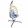 Chaise suspendue 4 pieds en acier avec coussin polyester - Design pliant et détente