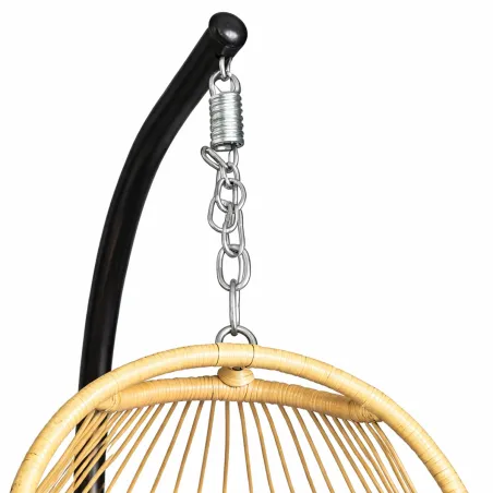 Chaise suspendue 4 pieds en acier avec coussin polyester - Design pliant et détente