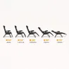 Fauteuil relax acier 176x67x110cm dossier 5 positions