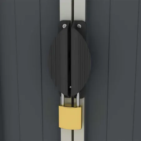 Abri de jardin métal gris et crème 245 x 193 x 180 cm