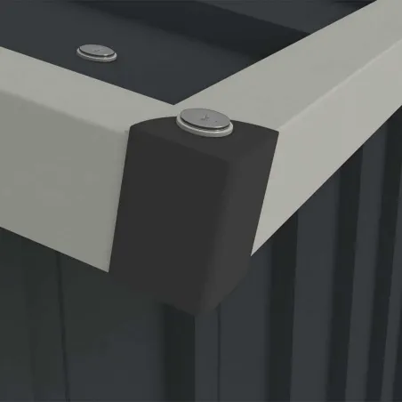 Abri de jardin métal gris et crème 245 x 193 x 180 cm