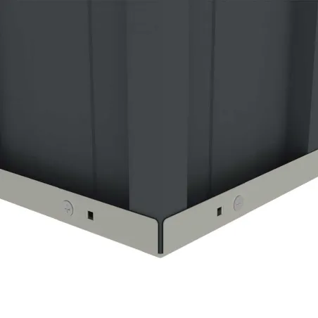 Abri de jardin métal gris et crème 245 x 193 x 180 cm