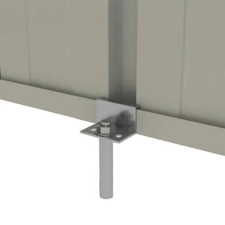 Abri de jardin métal gris et crème 245 x 193 x 180 cm