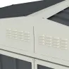 Abri de jardin métal gris et crème 245 x 193 x 180 cm