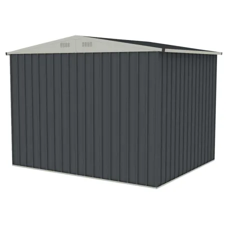 Abri de jardin métal gris et crème 245 x 193 x 180 cm
