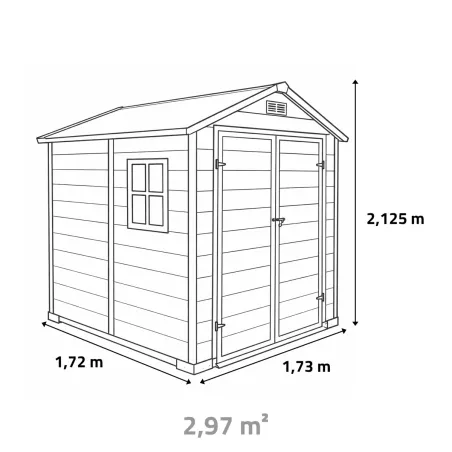 Abri de jardin métal gris et crème 245 x 193 x 180 cm