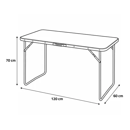 Table pliante rectangulaire de camping 120 x 60 x 70 cm