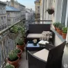Salon de jardin 4 pièces résine tressée marron