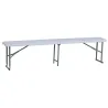 Banc de jardin pliable blanc 180 X 27 X 43 cm 3 personnes