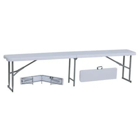 Banc de jardin pliable blanc 180 X 27 X 43 cm 3 personnes