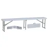 Banc de jardin pliable blanc 180 X 27 X 43 cm 3 personnes