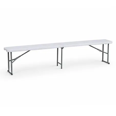 Banc de jardin pliable blanc 180 X 27 X 43 cm 3 personnes