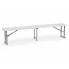 Banc de jardin pliable blanc 180 X 27 X 43 cm 3 personnes