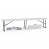 Banc de jardin pliable blanc 180 X 27 X 43 cm 3 personnes