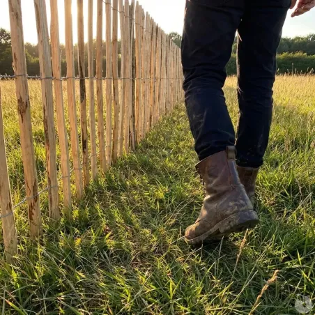 Ganivelle en Châtaignier - Longeur 10m x Hauteur 1,20m - Espacement 6-7cm