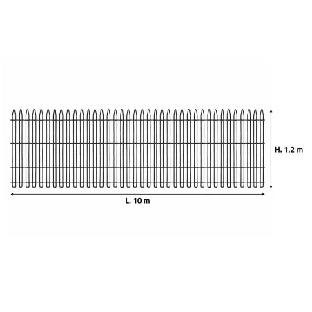 Ganivelle en Châtaignier - Longeur 10m x Hauteur 1,20m - Espacement 6-7cm