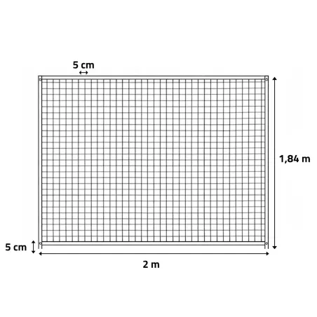 Panneau chenil maille carrée 5x5cm hauteur 184cm