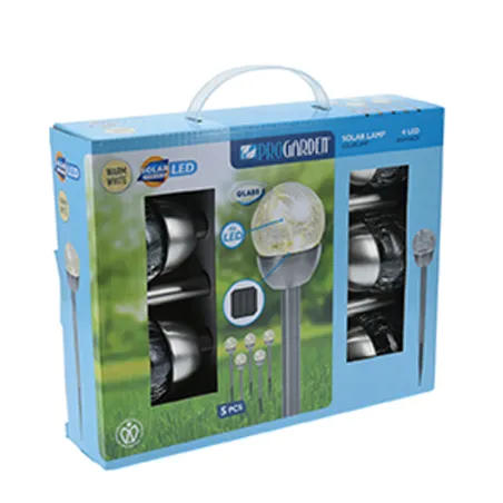 5 Lampes solaire avec boule en verre
