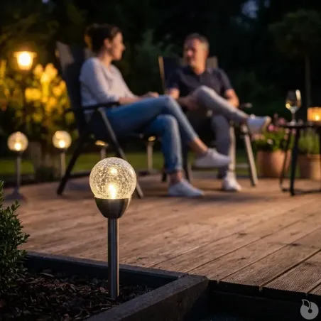 5 Lampes solaire avec boule en verre