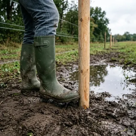 Lot de 10 poteaux Ø 8 cm H. 2,5 m classe 4 – Clôture robuste