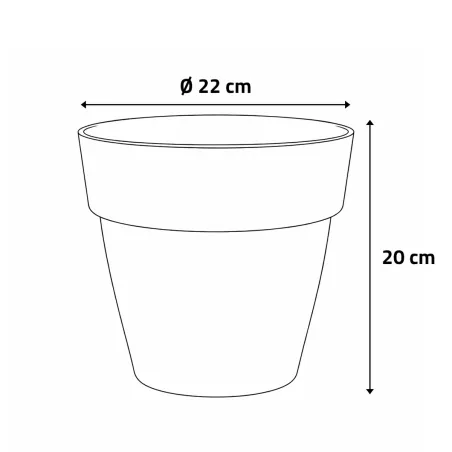 Pot plastique diamètre 22 cm hauteur 20cm noir Elho