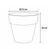 Pot plastique diamètre 22 cm hauteur 20cm noir Elho