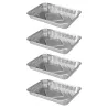 Lot de 4 plateaux en aluminium pour barbecue - 32x23x4 cm