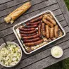Lot de 4 plateaux en aluminium pour barbecue - 24x16x1,5 cm