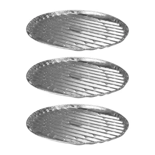 Lot de 3 plateaux en aluminium pour barbecue Ø35 cm