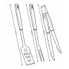 Kit 3 ustensiles barbecue en acier inoxydable - Spatule, fourchette et pince
